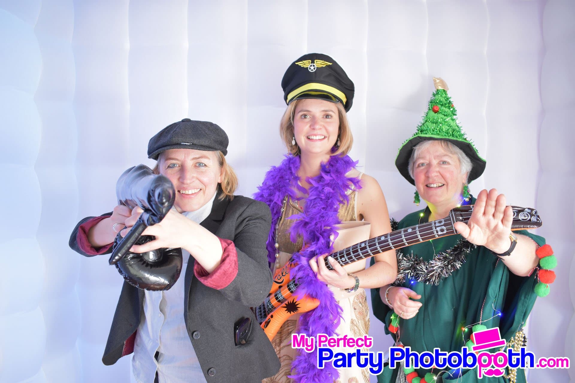Guests at a Roaring 1920s-themed Christmas party
