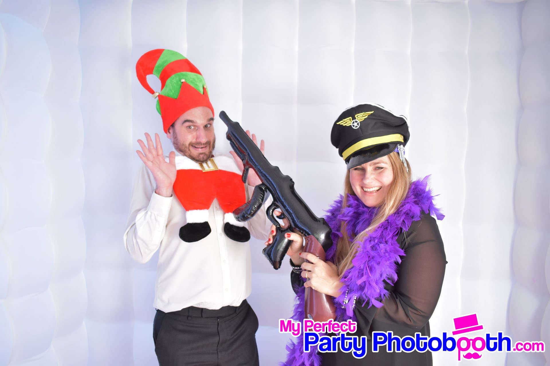 Guests at a Roaring 1920s-themed Christmas party
