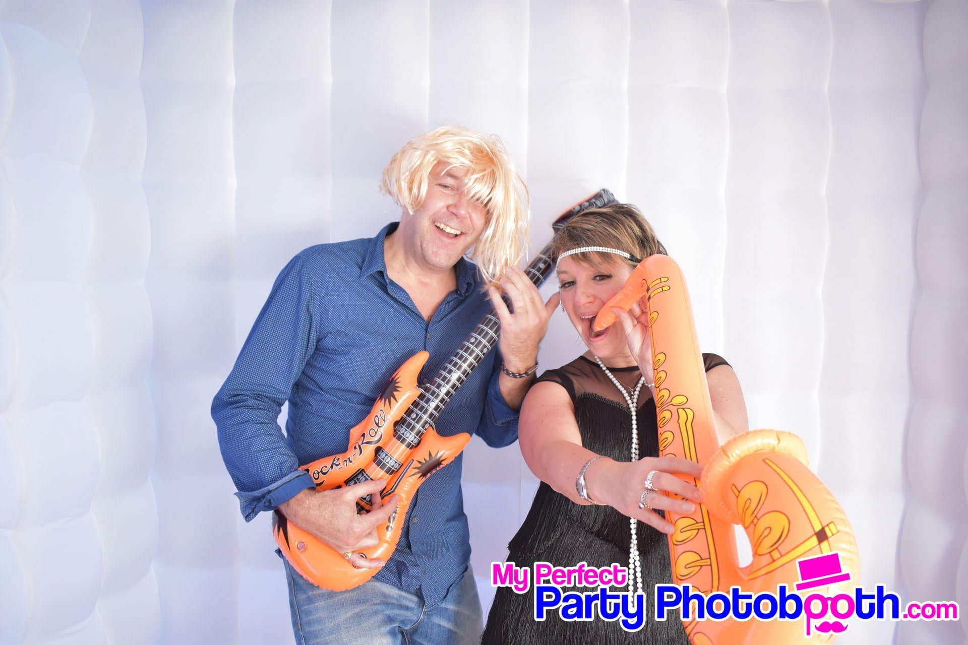 Guests at a Roaring 1920s-themed Christmas party