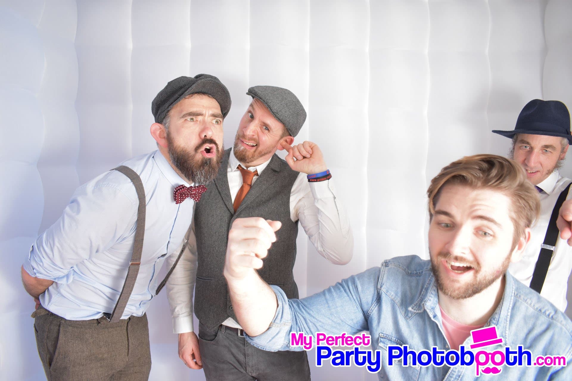 Guests at a Roaring 1920s-themed Christmas party