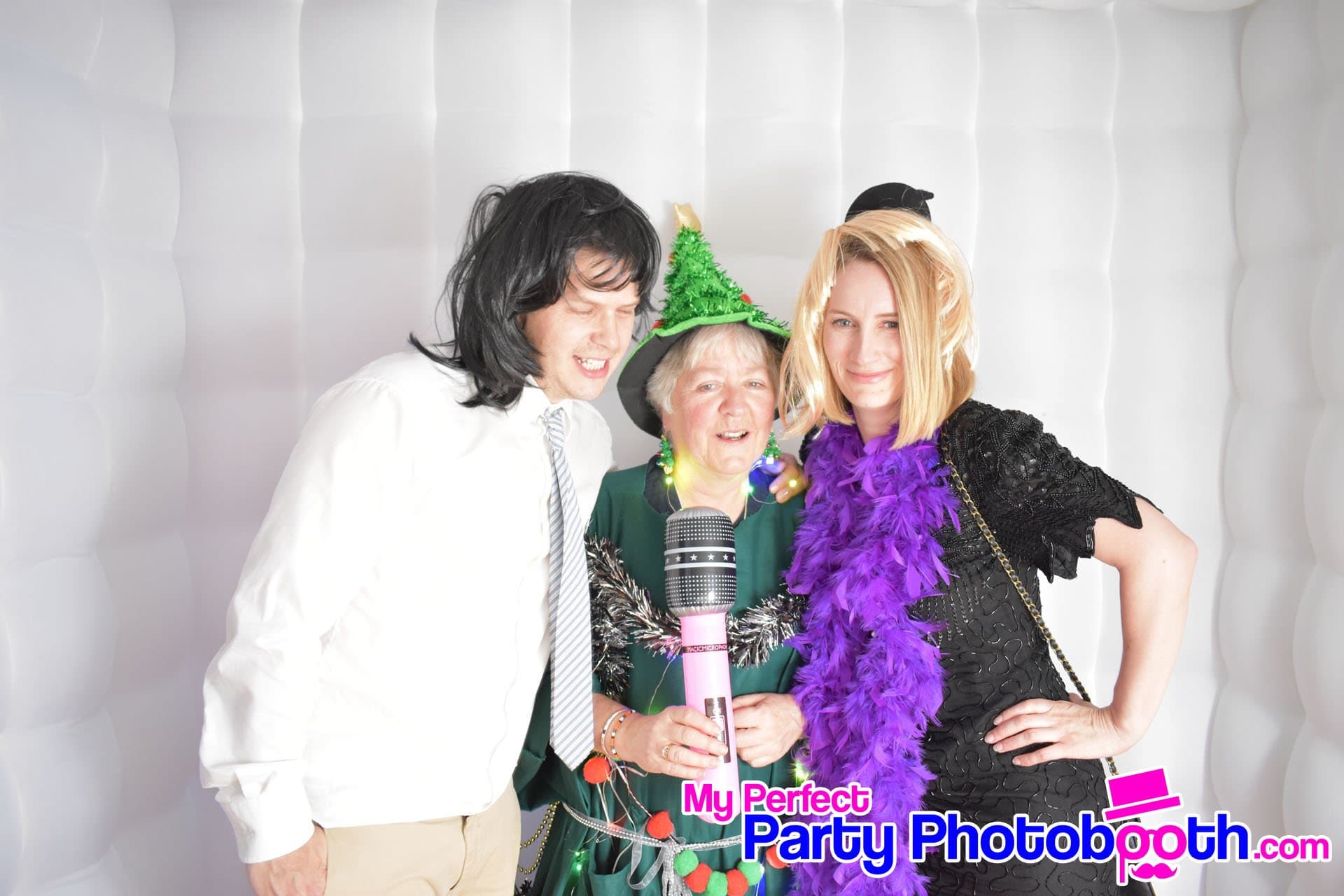 Guests at a Roaring 1920s-themed Christmas party