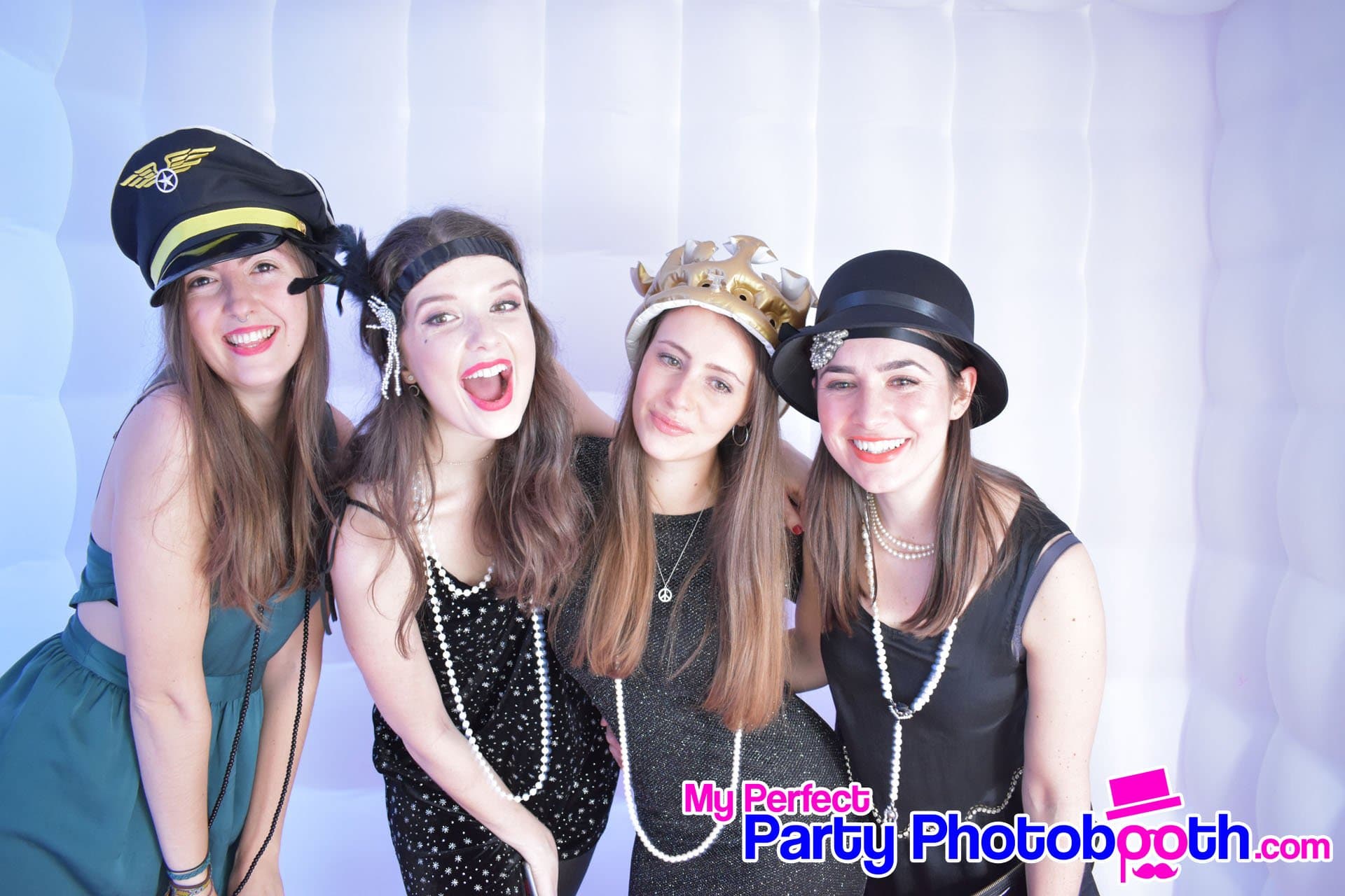 Guests at a Roaring 1920s-themed Christmas party