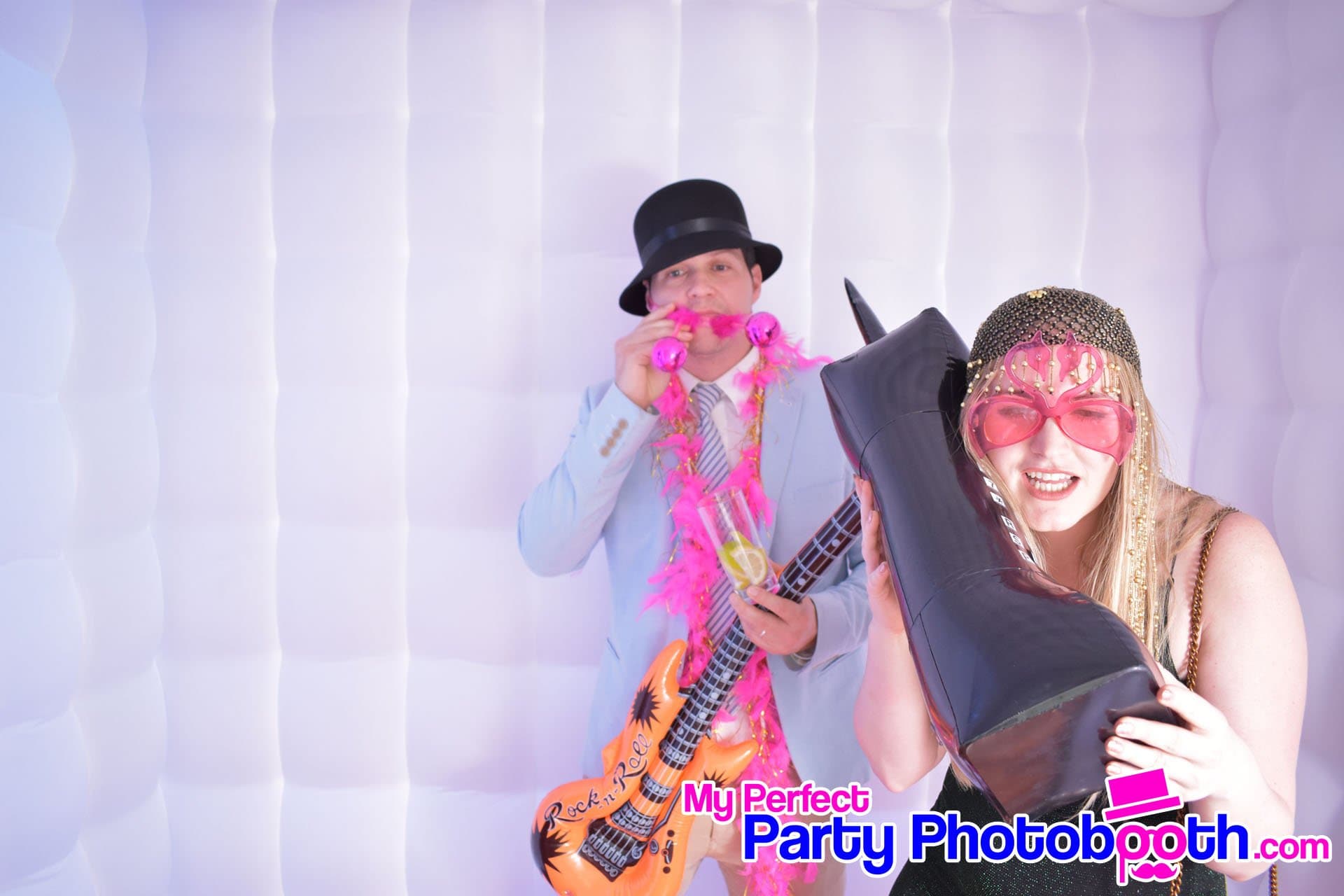 Guests at a Roaring 1920s-themed Christmas party