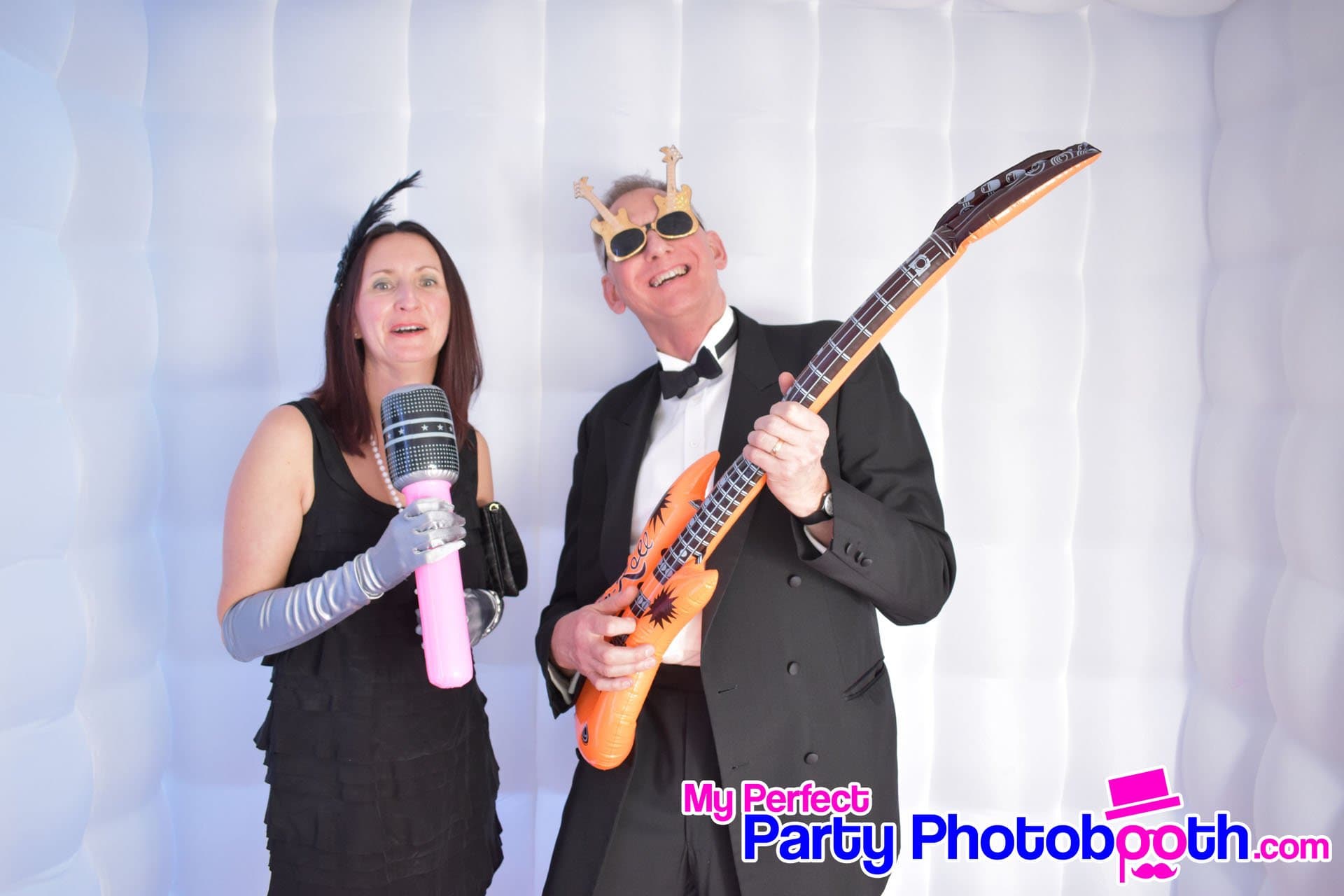 Guests at a Roaring 1920s-themed Christmas party