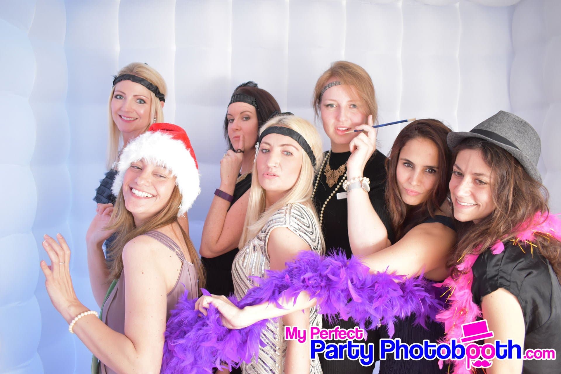 Guests at a Roaring 1920s-themed Christmas party